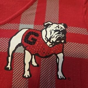 Women's Red Georgia Bulldog Graphic Top